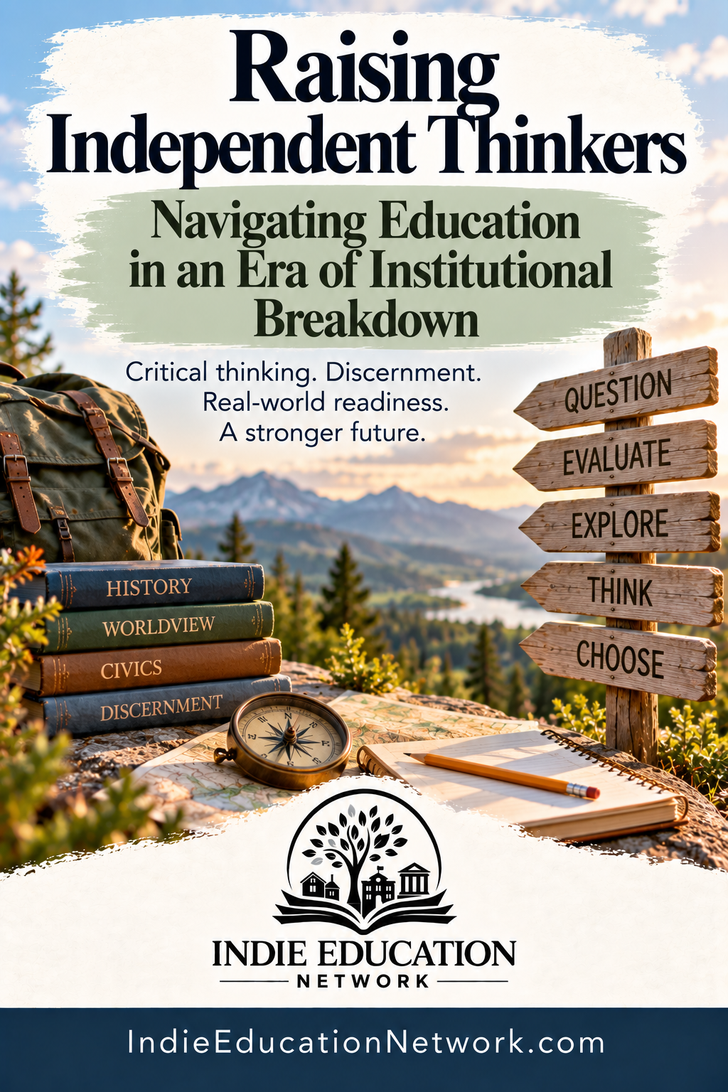 Raising Independent Thinkers: Navigating Education in an Era of Institutional Breakdown (Pinterest pin)